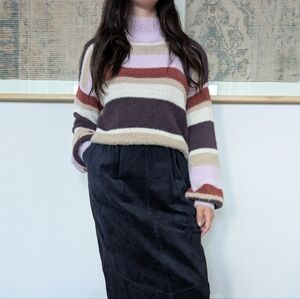 Louna‎ Multi-stripe Fuzzy Turtle Neck Sweater